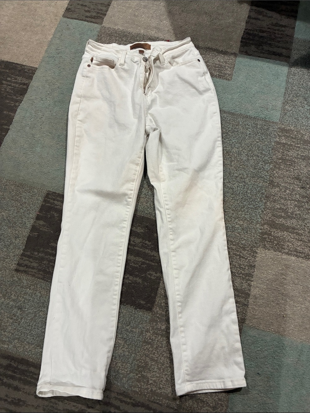 Judy Blue White Straight-Leg Women's Jeans
